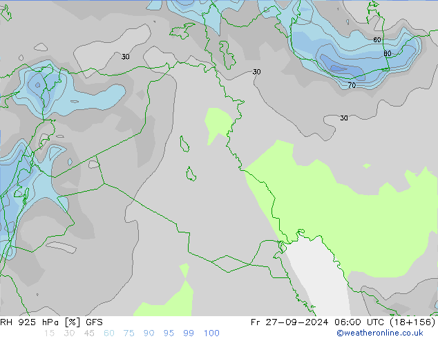 RH 925 hPa GFS Fr 27.09.2024 06 UTC