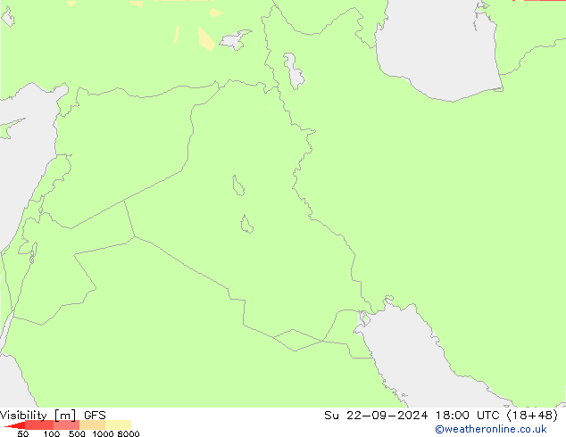 Visibility GFS Su 22.09.2024 18 UTC