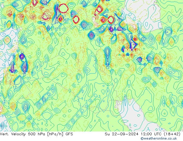 Vert. Velocity 500 hPa GFS Su 22.09.2024 12 UTC