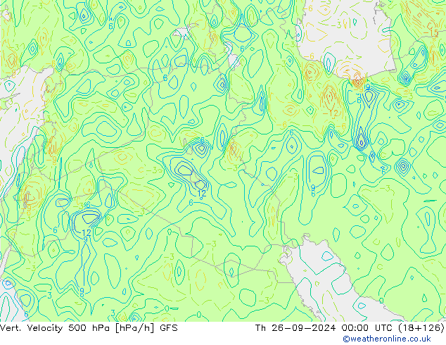 Vert. snelheid 500 hPa GFS do 26.09.2024 00 UTC