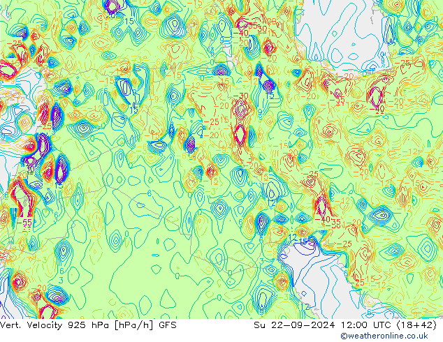 Vert. Velocity 925 hPa GFS nie. 22.09.2024 12 UTC