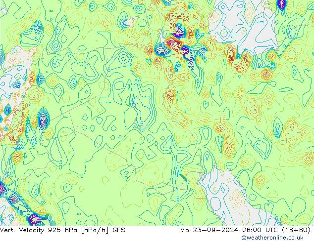 Vert. Velocity 925 hPa GFS Mo 23.09.2024 06 UTC