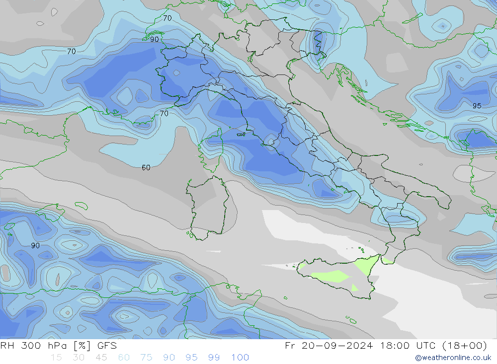 RH 300 hPa GFS September 2024