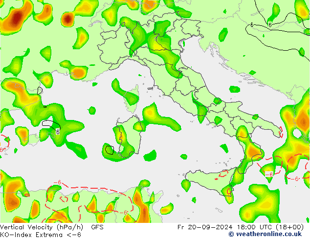 Convection-Index GFS pt. 20.09.2024 18 UTC