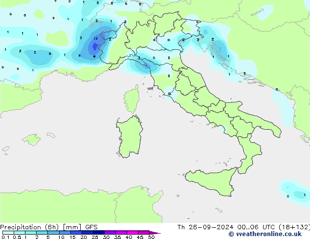 Z500/Rain (+SLP)/Z850 GFS Th 26.09.2024 06 UTC