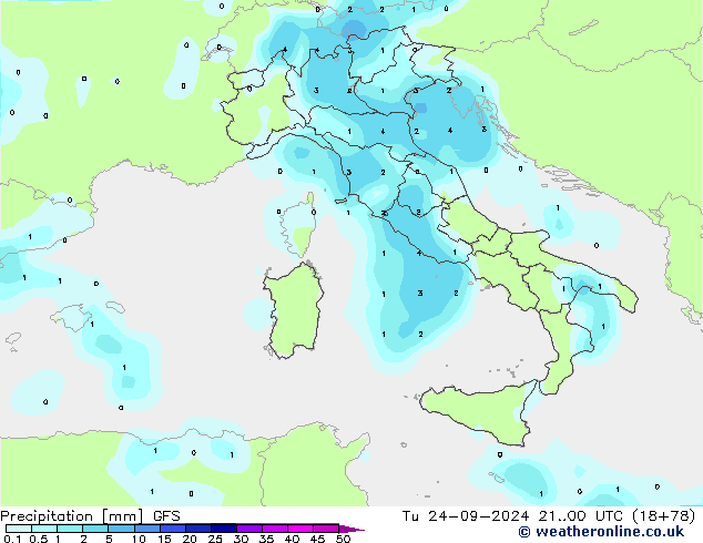 Neerslag GFS di 24.09.2024 00 UTC