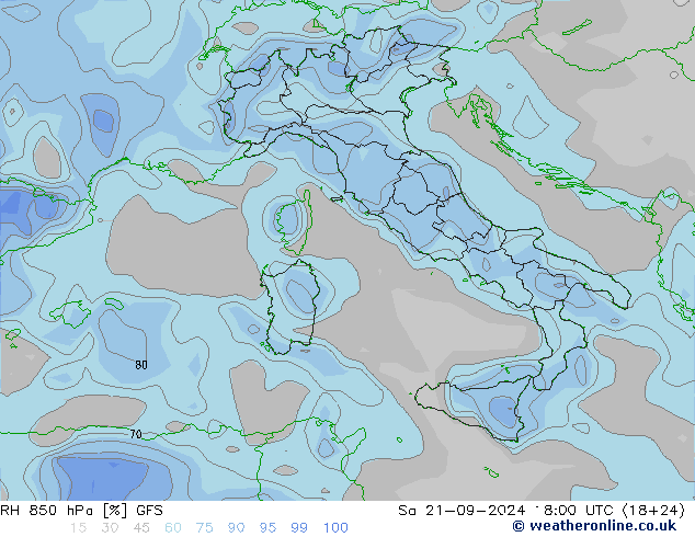 850 hPa Nispi Nem GFS Cts 21.09.2024 18 UTC