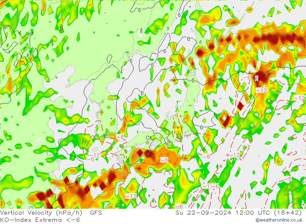 Convection-Index GFS Su 22.09.2024 12 UTC