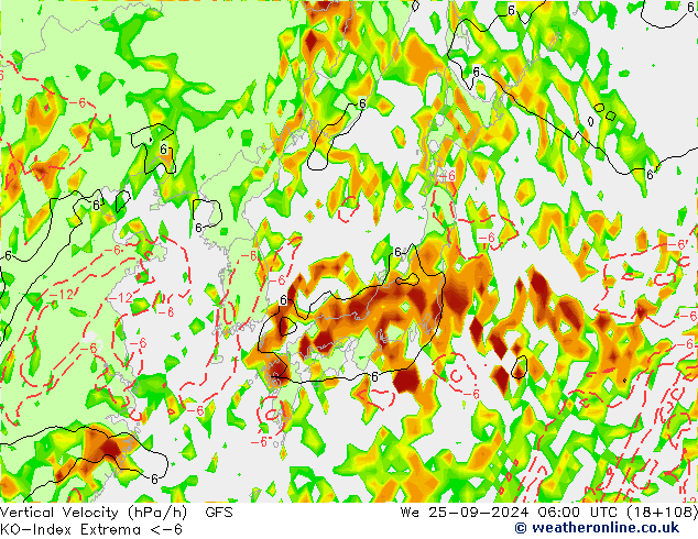 Convectie-Index GFS wo 25.09.2024 06 UTC