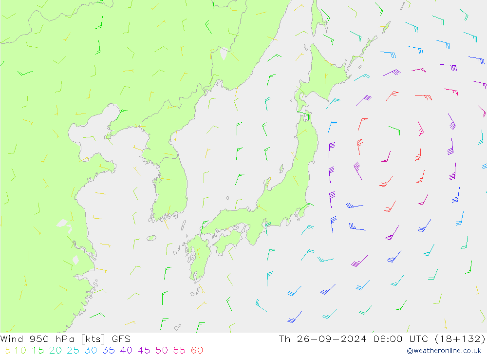 Wind 950 hPa GFS Th 26.09.2024 06 UTC