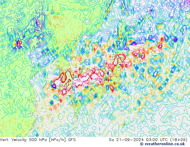 Vert. Velocity 500 hPa GFS sáb 21.09.2024 03 UTC