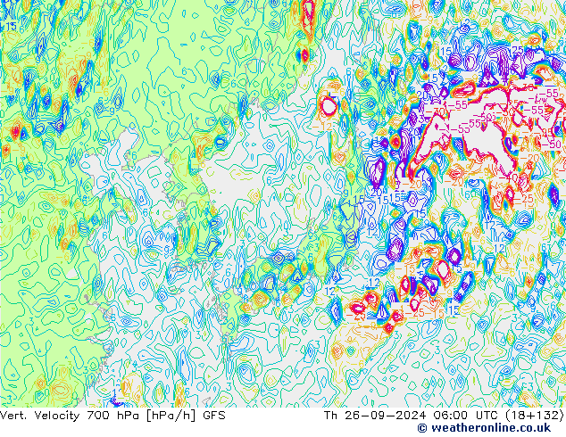 Vert. Velocity 700 hPa GFS Th 26.09.2024 06 UTC