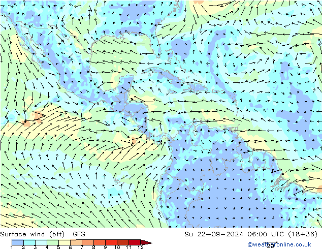  10 m (bft) GFS  2024