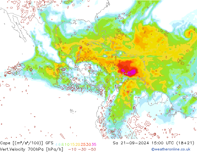 Cape GFS Sa 21.09.2024 15 UTC