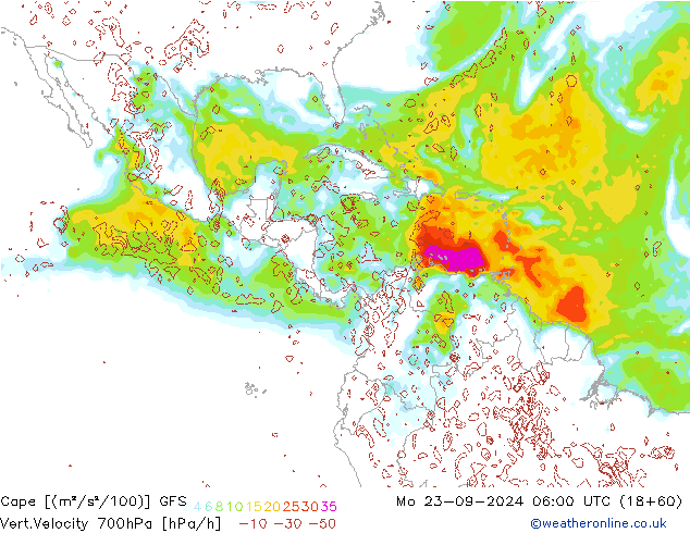 Cape GFS Mo 23.09.2024 06 UTC