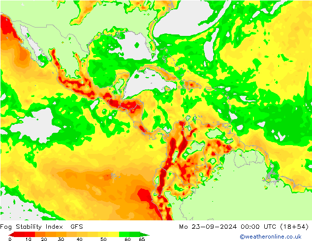 Fog Stability Index GFS Mo 23.09.2024 00 UTC