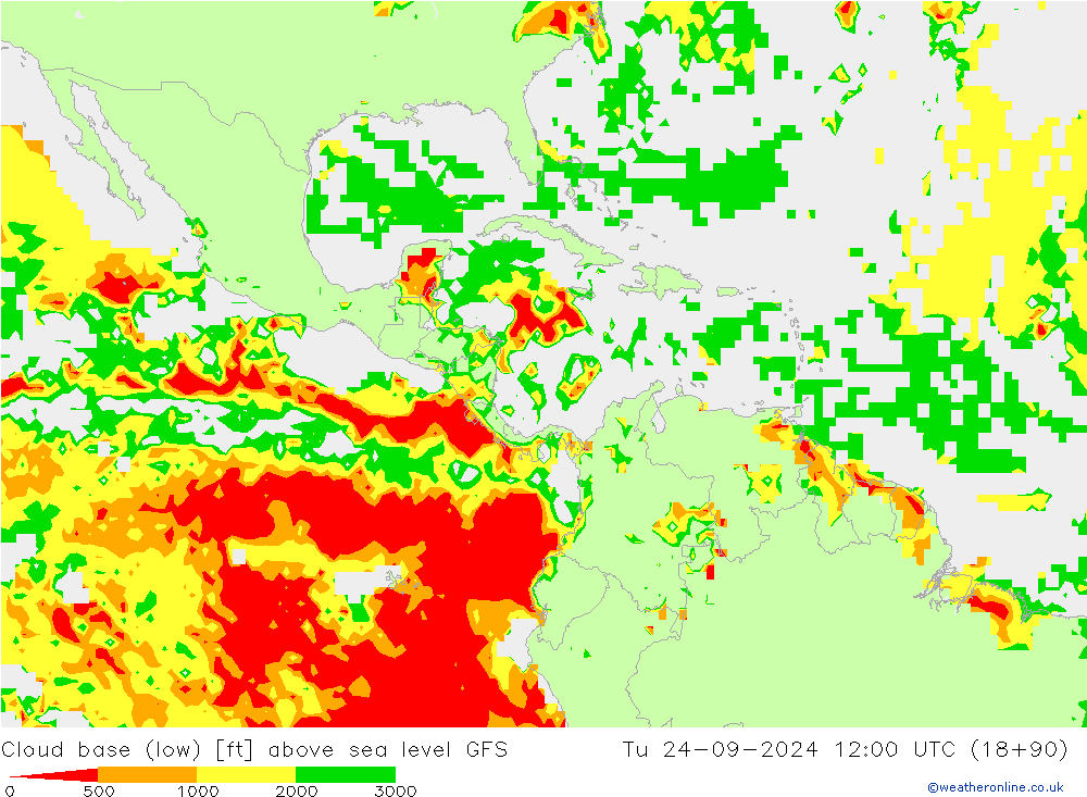 Cloud base (low) GFS Ter 24.09.2024 12 UTC