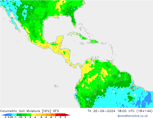 Volumetric Soil Moisture GFS Čt 26.09.2024 18 UTC