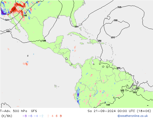 T-Adv. 500 hPa GFS za 21.09.2024 00 UTC