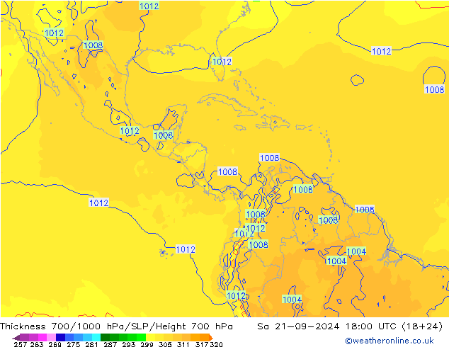 Thck 700-1000 hPa GFS Sa 21.09.2024 18 UTC