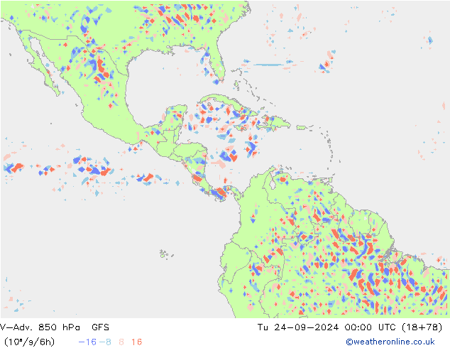 V-Adv. 850 hPa GFS mar 24.09.2024 00 UTC