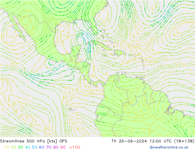 Rüzgar 500 hPa GFS Per 26.09.2024 12 UTC