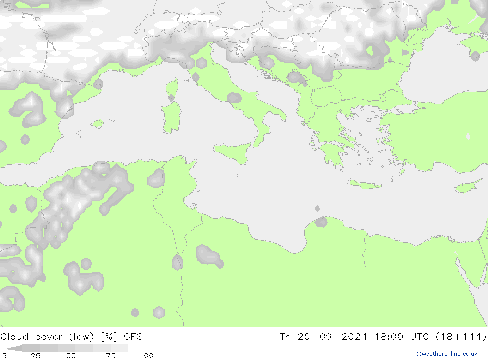 Bulutlar (düşük) GFS Per 26.09.2024 18 UTC