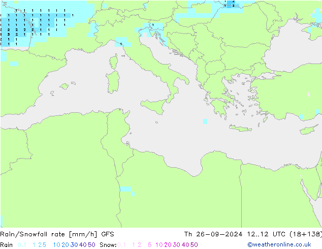 Regen/Sneeuwval GFS do 26.09.2024 12 UTC