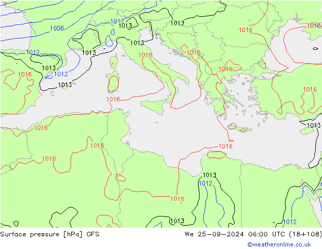 GFS: St 25.09.2024 06 UTC