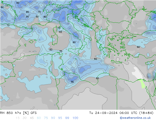 RV 850 hPa GFS di 24.09.2024 06 UTC