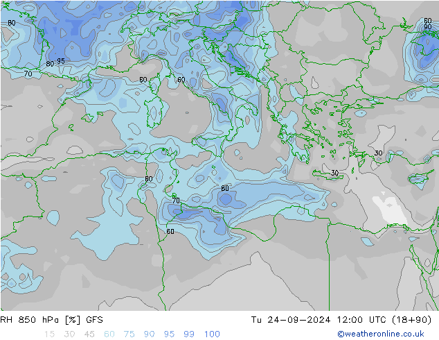 850 hPa Nispi Nem GFS Sa 24.09.2024 12 UTC