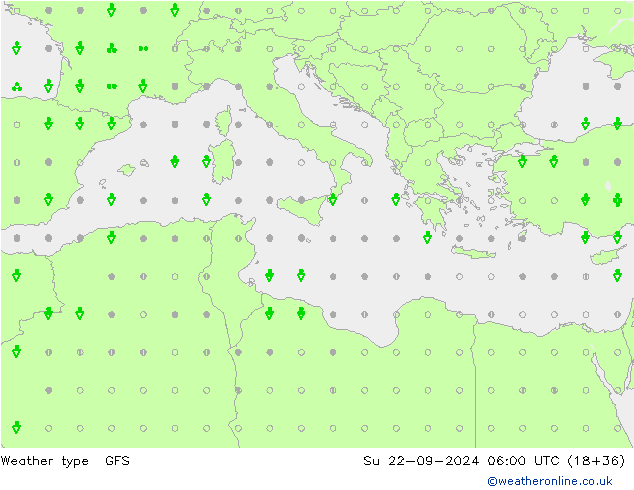 Weermodel GFS zo 22.09.2024 06 UTC