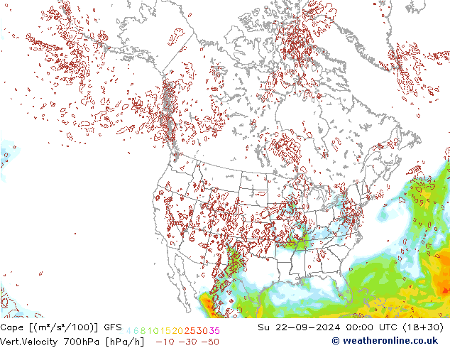 Cape GFS Su 22.09.2024 00 UTC