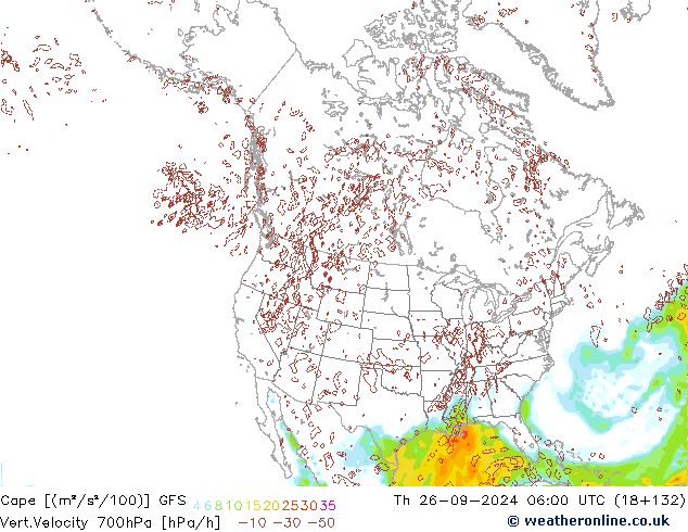 Cape GFS чт 26.09.2024 06 UTC