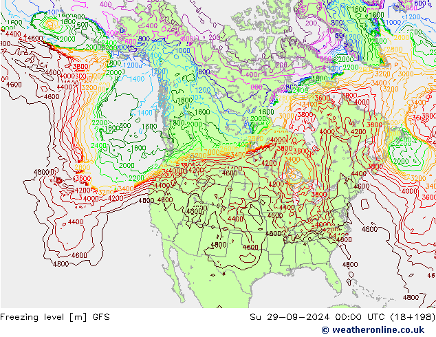 Frostgrenze GFS So 29.09.2024 00 UTC