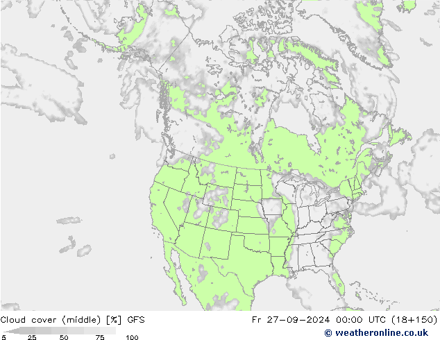 Nubi medie GFS ven 27.09.2024 00 UTC