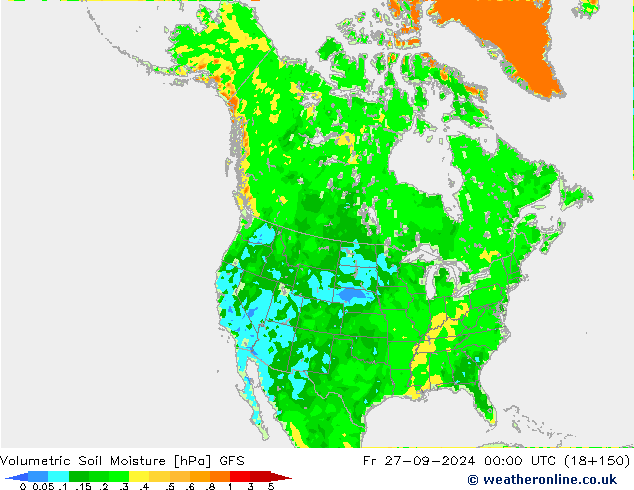 Volumetric Soil Moisture GFS pt. 27.09.2024 00 UTC