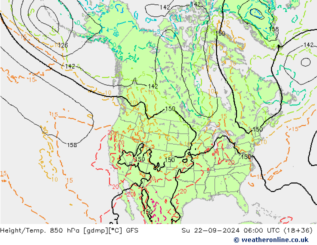 Height/Temp. 850 hPa GFS nie. 22.09.2024 06 UTC