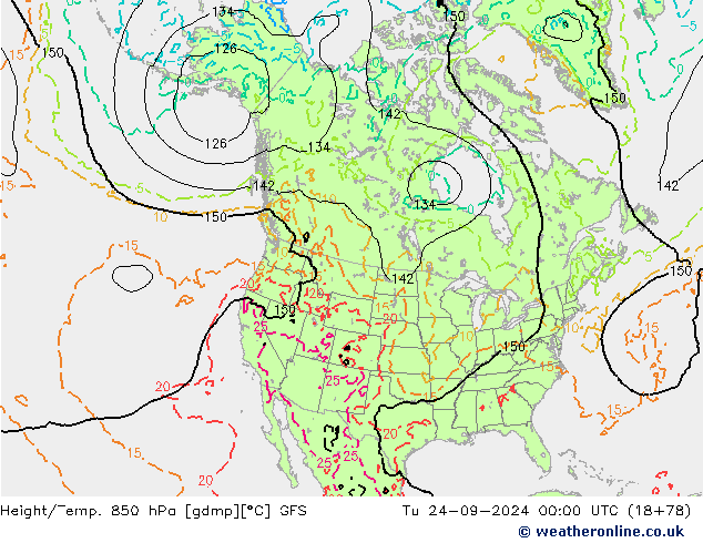 Z500/Rain (+SLP)/Z850 GFS Tu 24.09.2024 00 UTC