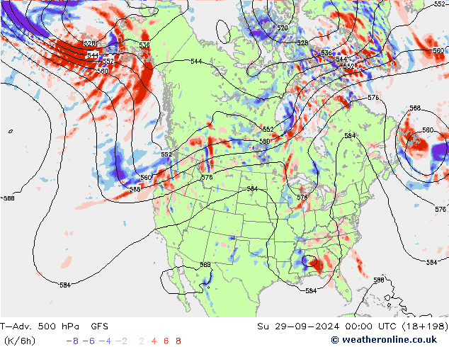 T-Adv. 500 гПа GFS Вс 29.09.2024 00 UTC