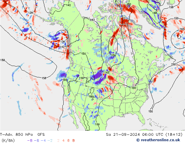 T-Adv. 850 hPa GFS Sa 21.09.2024 06 UTC