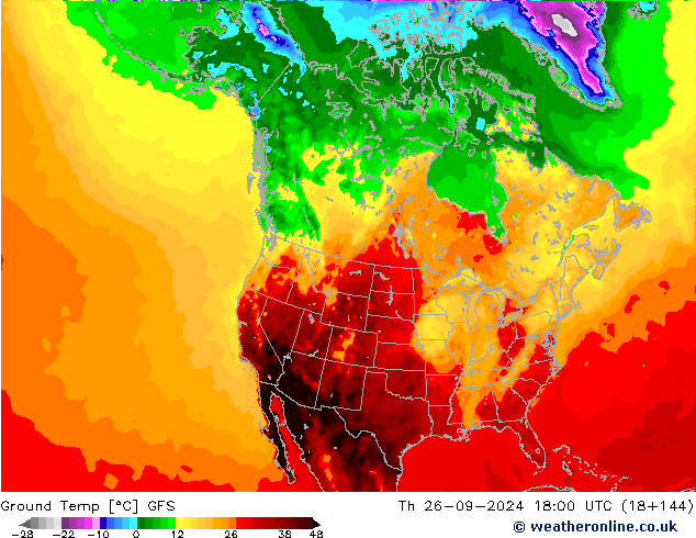 Ground Temp GFS Th 26.09.2024 18 UTC