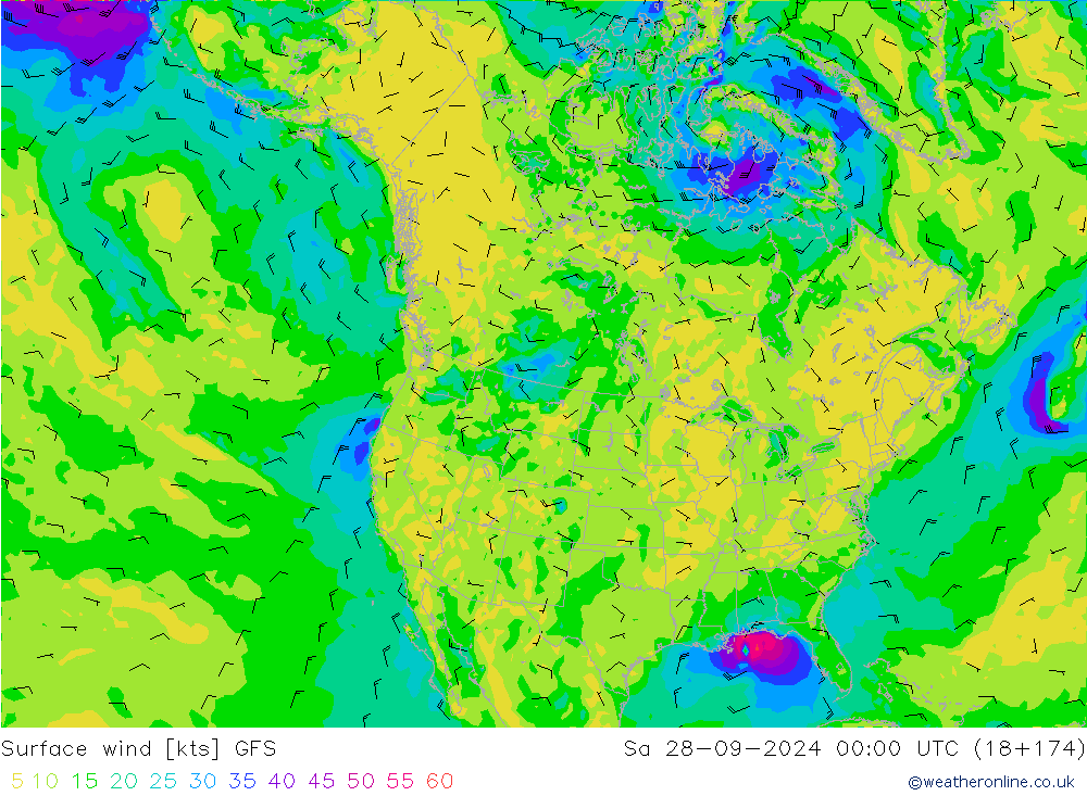 Viento 10 m GFS sáb 28.09.2024 00 UTC