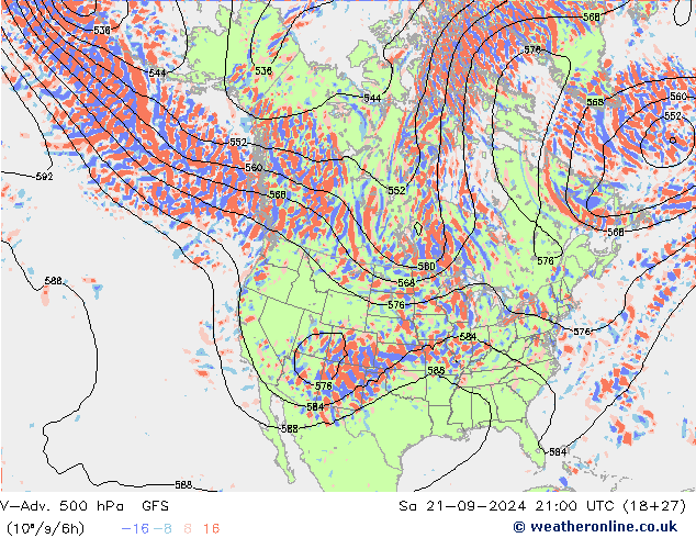 V-Adv. 500 hPa GFS Sa 21.09.2024 21 UTC