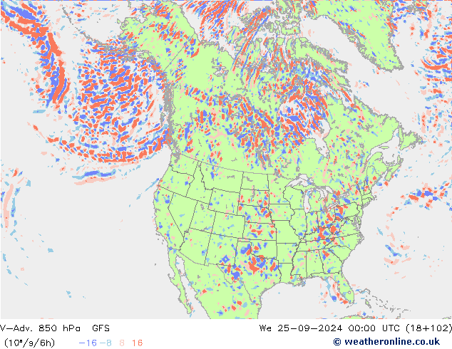 V-Adv. 850 hPa GFS St 25.09.2024 00 UTC