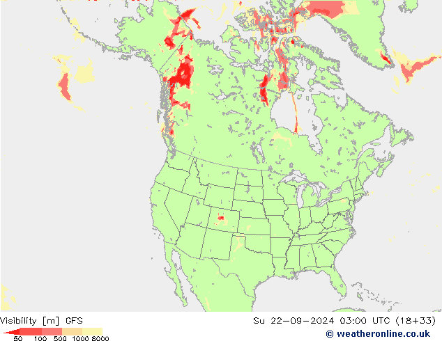 Visibility GFS Su 22.09.2024 03 UTC