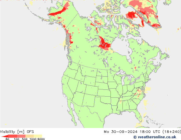 Visibility GFS Mo 30.09.2024 18 UTC