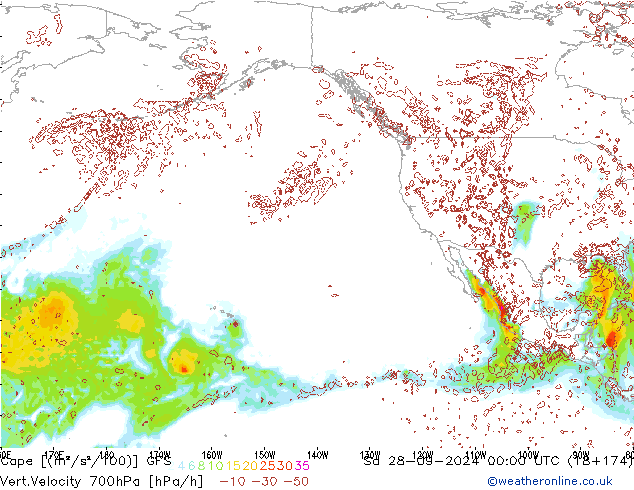 Cape GFS sab 28.09.2024 00 UTC