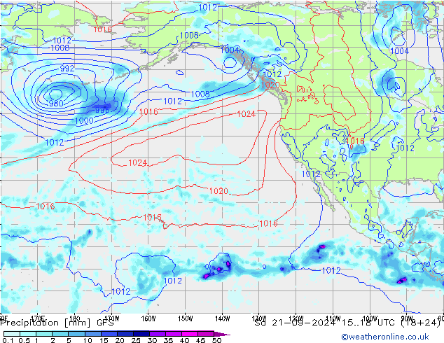 Precipitazione GFS sab 21.09.2024 18 UTC