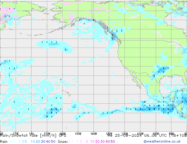 Rain/Snowfall rate GFS St 25.09.2024 06 UTC